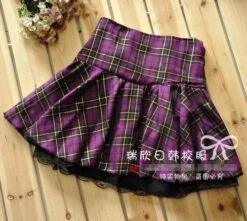 Plaid School Girl Skirt -Clothing Discount Store plaid school girl skirt checked cosplay costume layered pastel kei skirts kawaii babe 614