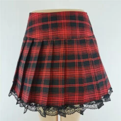 Plaid School Girl Skirt -Clothing Discount Store plaid school girl skirt checked cosplay costume layered pastel kei skirts kawaii babe 643