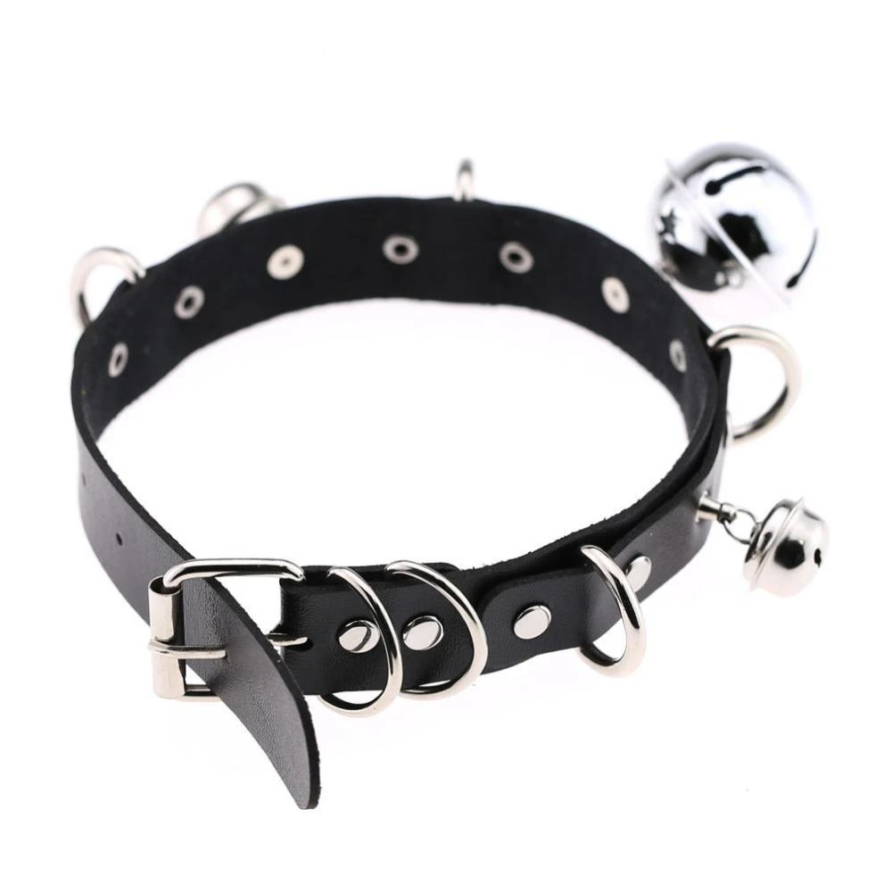 Pleather Cat Bell Collar 21 Pleather Cat Bell Collar - Image 19