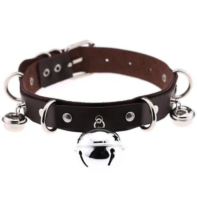 Pleather Cat Bell Collar 14 Pleather Cat Bell Collar - Image 12