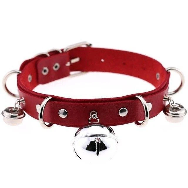 Pleather Cat Bell Collar 13 Pleather Cat Bell Collar - Image 11