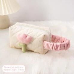 Plush Tulip Make-Up Case 20 Plush Tulip Make-Up Case -Clothing Discount Store plush tulip make up case beige wrist bag bags flowers makeup kawaii babe 651