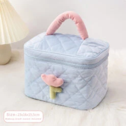 Plush Tulip Make-Up Case 22 Plush Tulip Make-Up Case -Clothing Discount Store plush tulip make up case blue bucket bag bags flowers makeup kawaii babe 481