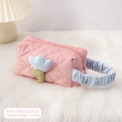 Plush Tulip Make-Up Case 21 Plush Tulip Make-Up Case -Clothing Discount Store plush tulip make up case pink wrist bag bags flowers makeup kawaii babe 810