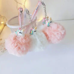 Plush Unicorn Pompom Pens -Clothing Discount Store plush unicorn pompom pens fairy kei pastelcore pen stationary kawaii babe 887