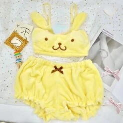 Yellow Puppy Dog Lingerie Set -Clothing Discount Store pompompurin lingerie set bloomers bra panties panty bras brasier underwear ddlg playground 166