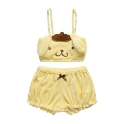 Yellow Puppy Dog Lingerie Set -Clothing Discount Store pompompurin lingerie set bloomers bra panties panty bras brasier underwear ddlg playground 242