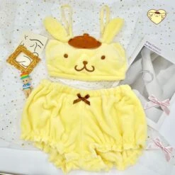 Yellow Puppy Dog Lingerie Set -Clothing Discount Store pompompurin lingerie set bloomers bra panties panty bras brasier underwear ddlg playground 429