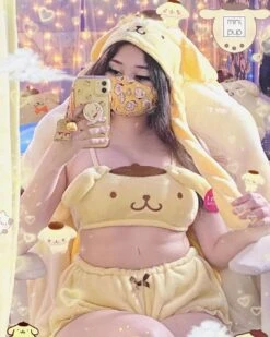 Yellow Puppy Dog Lingerie Set -Clothing Discount Store pompompurin lingerie set bloomers bra panties panty bras brasier underwear ddlg playground 580