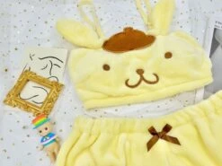 Yellow Puppy Dog Lingerie Set -Clothing Discount Store pompompurin lingerie set bloomers bra panties panty bras brasier underwear ddlg playground 898