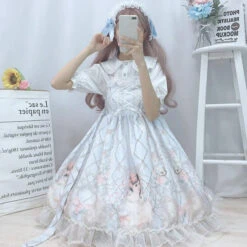 Porcelain Doll Dress -Clothing Discount Store porcelain doll dress blue dress cat dress dresses little girl space kawaii babe 802