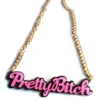 Pretty Bi*ch Statement Necklace -Clothing Discount Store pretty bi ch statement necklace adjustable adjustable length barbie barbie girl curse words kawaii babe 100
