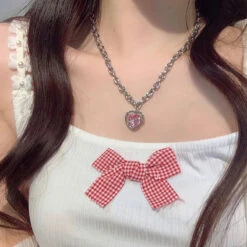 Pretty Pink Princess Necklaces -Clothing Discount Store pretty pink princess necklaces kawaii aesthetic chain choker 308