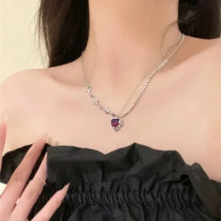 Pretty Pink Princess Necklaces -Clothing Discount Store pretty pink princess necklaces kawaii aesthetic chain choker 391