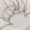 Pretty Pink Princess Necklaces -Clothing Discount Store pretty pink princess necklaces kawaii aesthetic chain choker 940