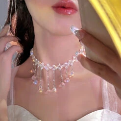 Princess Water Drop Choker -Clothing Discount Store princess water drop jeweled pendant choker 690