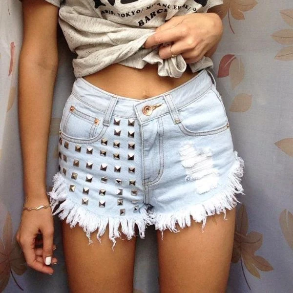 Studded Jean Shorts 3 Studded Jean Shorts