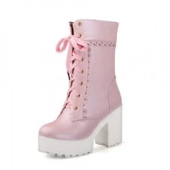 Chunky Lace Platform Boots 30 Chunky Lace Platform Boots -Clothing Discount Store product image 274165176