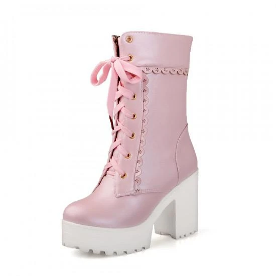 Chunky Lace Platform Boots 11 Chunky Lace Platform Boots - Image 9