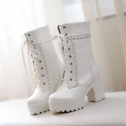 Chunky Lace Platform Boots 36 Chunky Lace Platform Boots -Clothing Discount Store product image 274165214