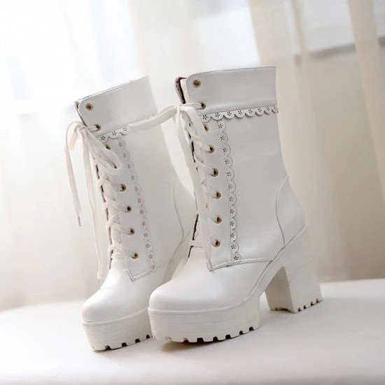 Chunky Lace Platform Boots 17 Chunky Lace Platform Boots - Image 15