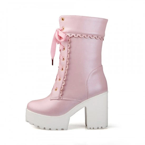 Chunky Lace Platform Boots 12 Chunky Lace Platform Boots - Image 10