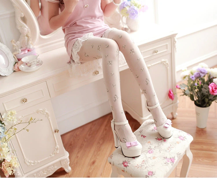 Elegant Floral Tights 4 Elegant Floral Tights - Image 2