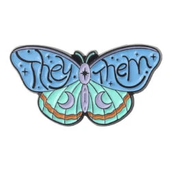 Pronoun Butterfly Enamel Pins -Clothing Discount Store pronoun butterfly enamel pins 1 enamel pin pins lapel pins pin kawaii babe 382