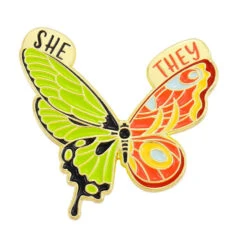 Pronoun Butterfly Enamel Pins -Clothing Discount Store pronoun butterfly enamel pins 10 enamel pin pins lapel pins pin kawaii babe 816
