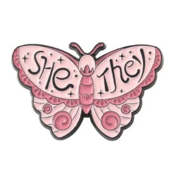 Pronoun Butterfly Enamel Pins -Clothing Discount Store pronoun butterfly enamel pins 3 enamel pin pins lapel pins pin kawaii babe 334