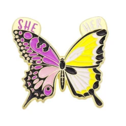 Pronoun Butterfly Enamel Pins -Clothing Discount Store pronoun butterfly enamel pins 8 enamel pin pins lapel pins pin kawaii babe 966