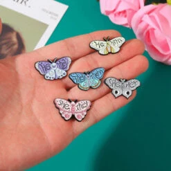 Pronoun Butterfly Enamel Pins -Clothing Discount Store pronoun butterfly enamel pins enamel pin pins lapel pins pin kawaii babe 196