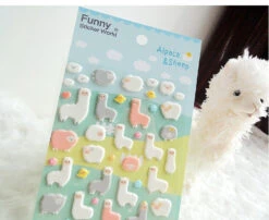 Puffy Alpaca Stickers -Clothing Discount Store puffy alpaca stickers 3d stickers alpaca alpacas alpacasso llama stickers kawaii babe 138