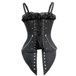 Punk Rock Corset 13 Punk Rock Corset -Clothing Discount Store punk rock corset back gothic black lace bone boned buckled shirt kawaii babe 784