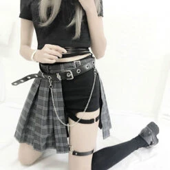 Punk Rock Pleated Skirt -Clothing Discount Store punk rock pleated skirt skirts punk rock kawaii babe pleated skirt 117
