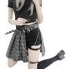 Punk Rock Pleated Skirt -Clothing Discount Store punk rock pleated skirt skirts punk rock kawaii babe pleated skirt 141