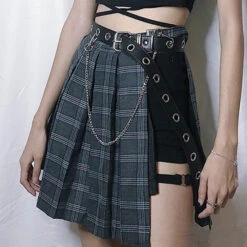 Punk Rock Pleated Skirt -Clothing Discount Store punk rock pleated skirt skirts punk rock kawaii babe pleated skirt 248