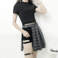 Punk Rock Pleated Skirt -Clothing Discount Store punk rock pleated skirt skirts punk rock kawaii babe pleated skirt 885