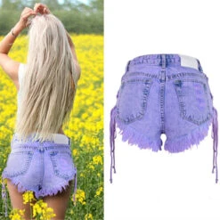 Purple Corset Jean Shorts 23 Purple Corset Jean Shorts -Clothing Discount Store purple corset jean shorts bleached button shorts corset denim dip dyed kawaii babe 973