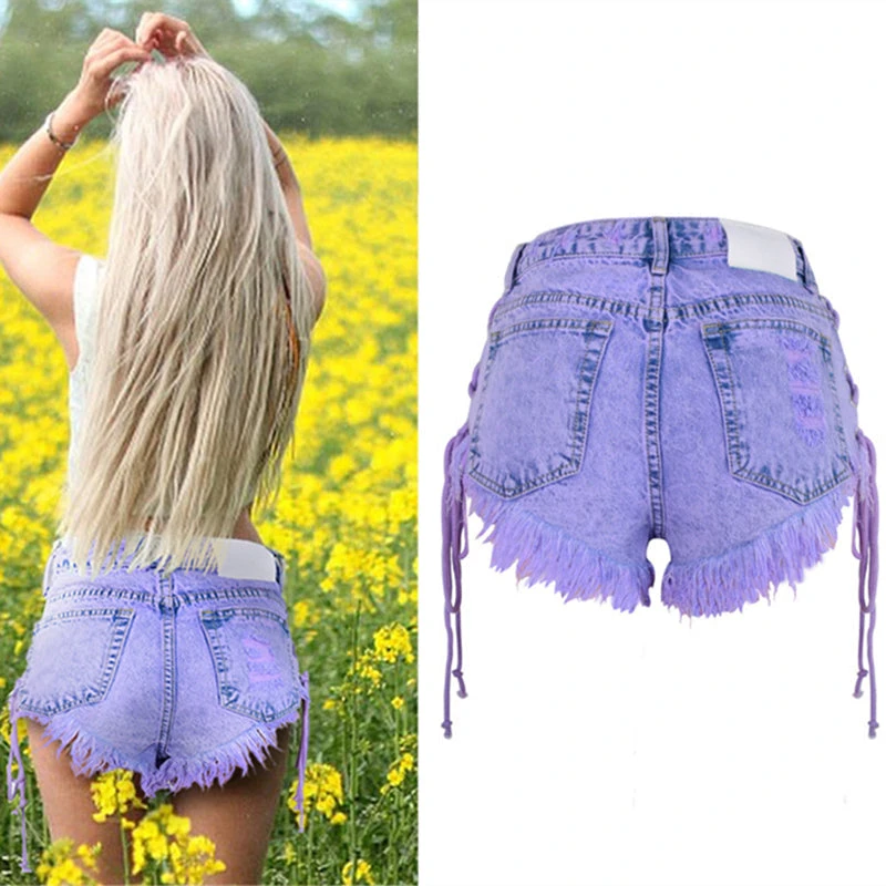 Purple Corset Jean Shorts 9 Purple Corset Jean Shorts - Image 7