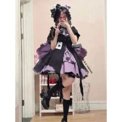 Purple Spade Cosplay Dress -Clothing Discount Store purple spade lolita dress goth girl jsk kawaii babe 878