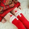Red Santa Thigh Highs -Clothing Discount Store red santa thigh highs christmas festive furry socks fuzzy holiday ddlg playground 442