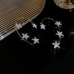 Rhinestone Butterfly Ear Cuffs -Clothing Discount Store rhinestone butterfly ear cuffs silver flowers butterflies cuff fake jewelry earrings kawaii babe 358