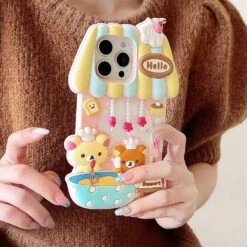 Kuma Cafe IPhone Case -Clothing Discount Store rilakkuma bear coffee cafe iphone case mobile cover 694