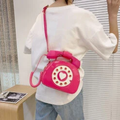 Rotary Phone Handbag -Clothing Discount Store rotary phone handbag bags handbag handbags phone pu material purse kawaii babe 342