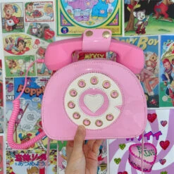 Rotary Phone Handbag -Clothing Discount Store rotary phone handbag bags handbag handbags phone pu material purse kawaii babe 384