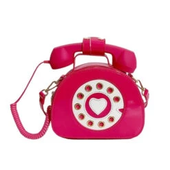 Rotary Phone Handbag -Clothing Discount Store rotary phone handbag hot pink bags handbag handbags phone pu material purse kawaii babe 558