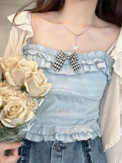 Ruffled Fairy Doll Tank -Clothing Discount Store ruffled fairy doll tank angelcore baby girl babygirl belly shirt shirts ddlg playground 836