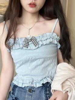 Ruffled Fairy Doll Tank -Clothing Discount Store ruffled fairy doll tank angelcore baby girl babygirl belly shirt shirts ddlg playground 925