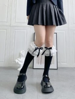 Ruffled Knee Socks -Clothing Discount Store ruffled knee socks stockings kawaii babe 219